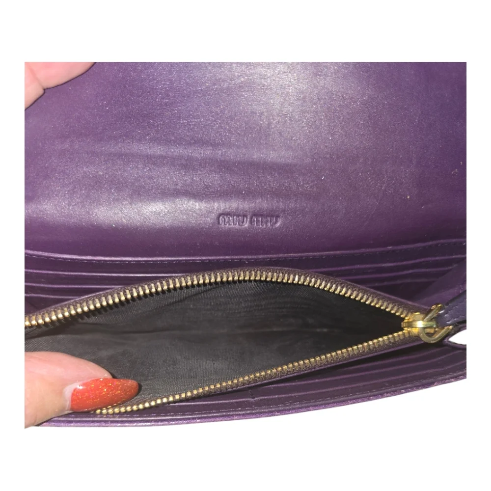 Miu Miu crocodile embossed EUC with tags purple - Picture 9 of 14